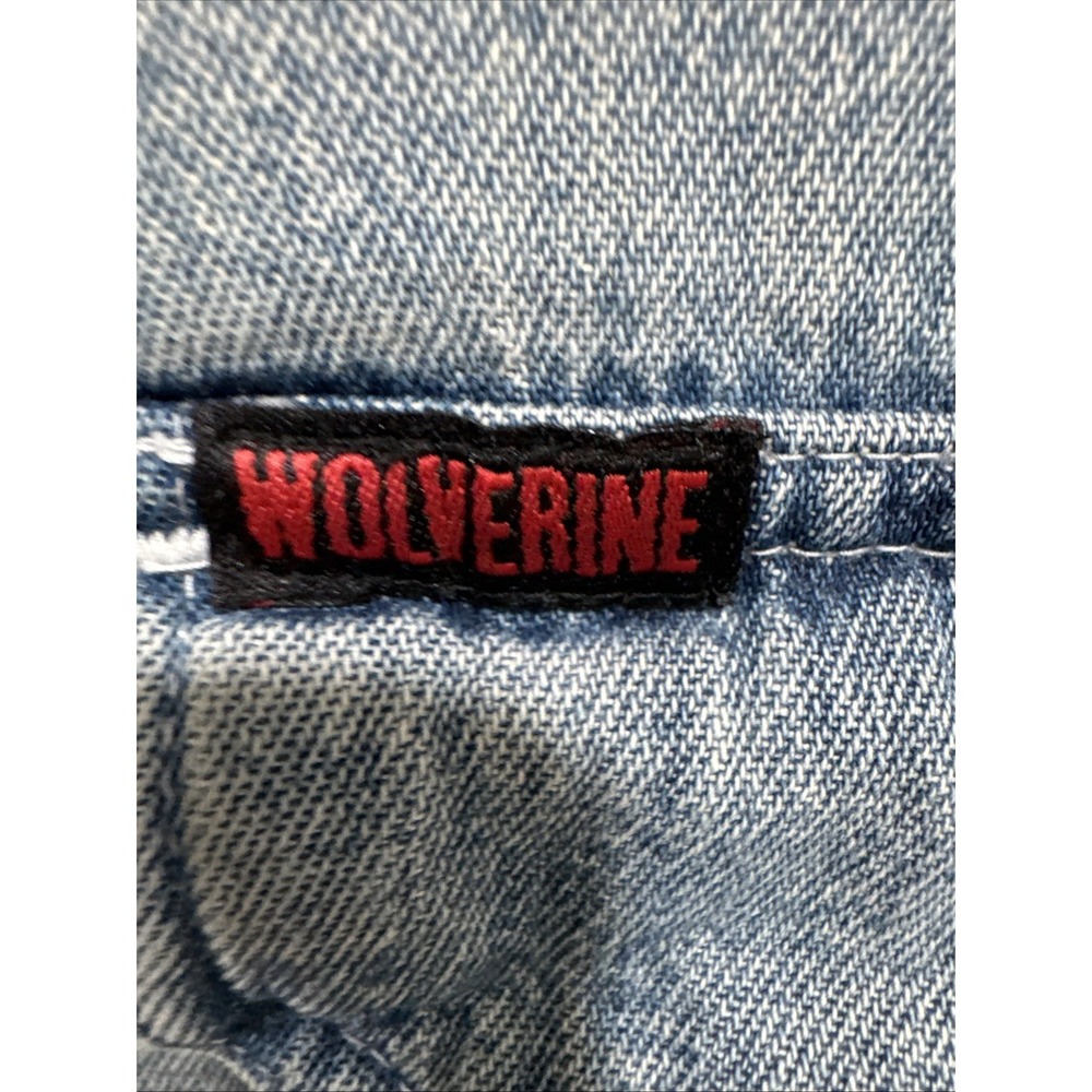 Wolverine Men's Distressed Lined Jean‎ Jacket Shirt Size: Fits Like A L Or XL - Picture 7 of 16